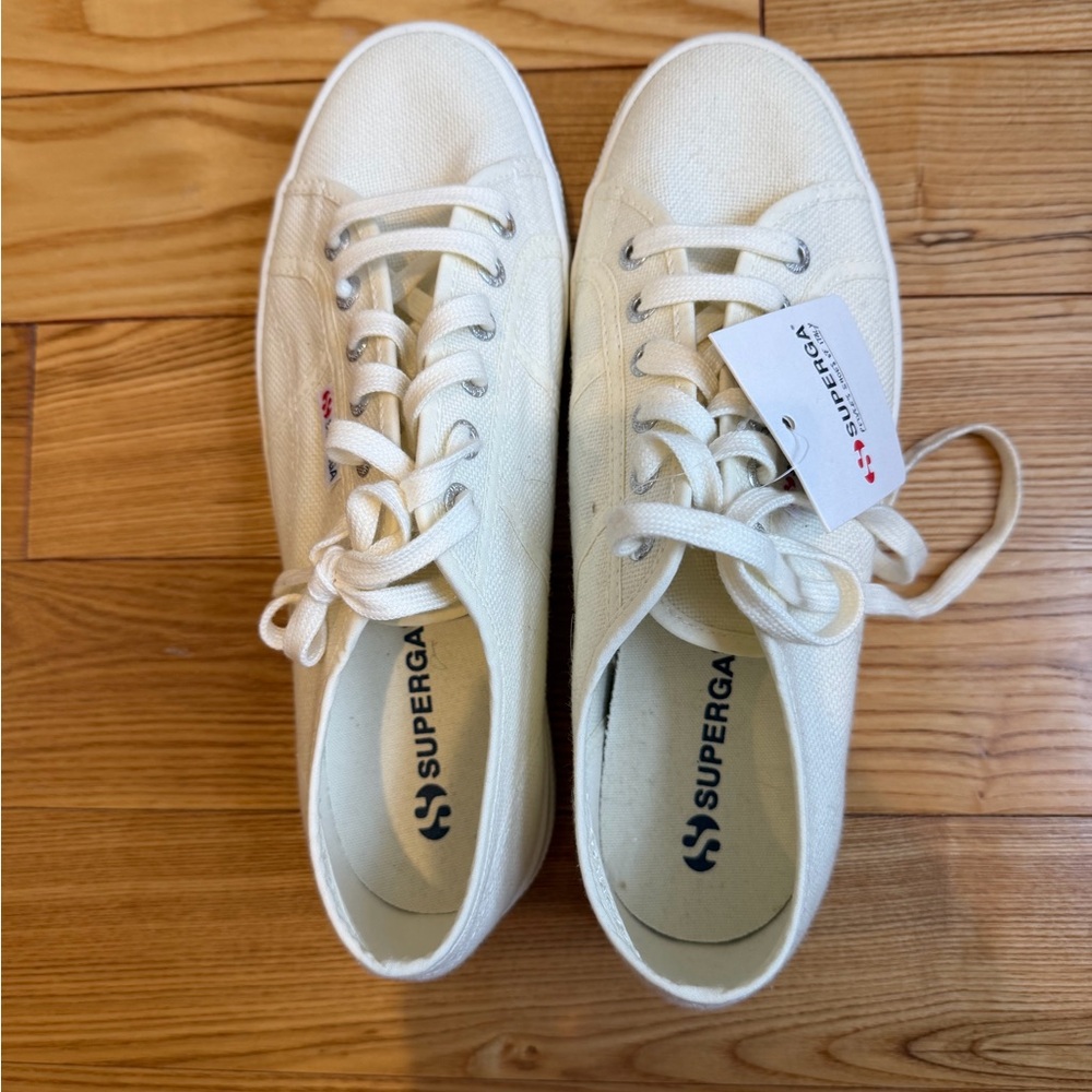 Superga Women's Off-White Canvas Sneakers